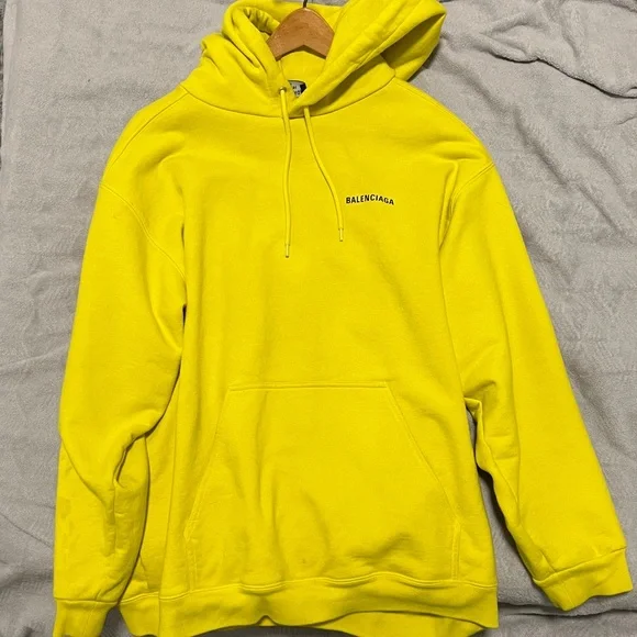 Balenciaga Jackets Coats Balenciaga Neon Yellow Large Sweatshirt Poshmark